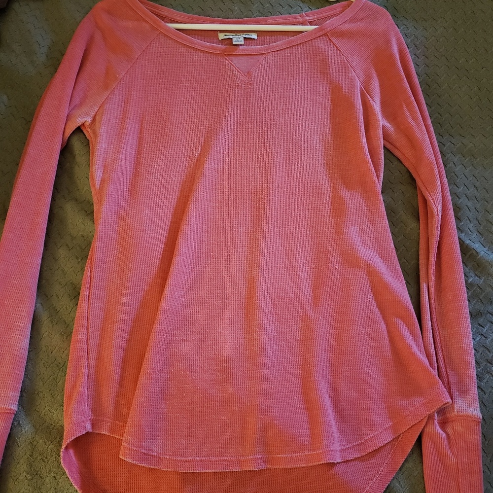 Long sleeve waffle shirt